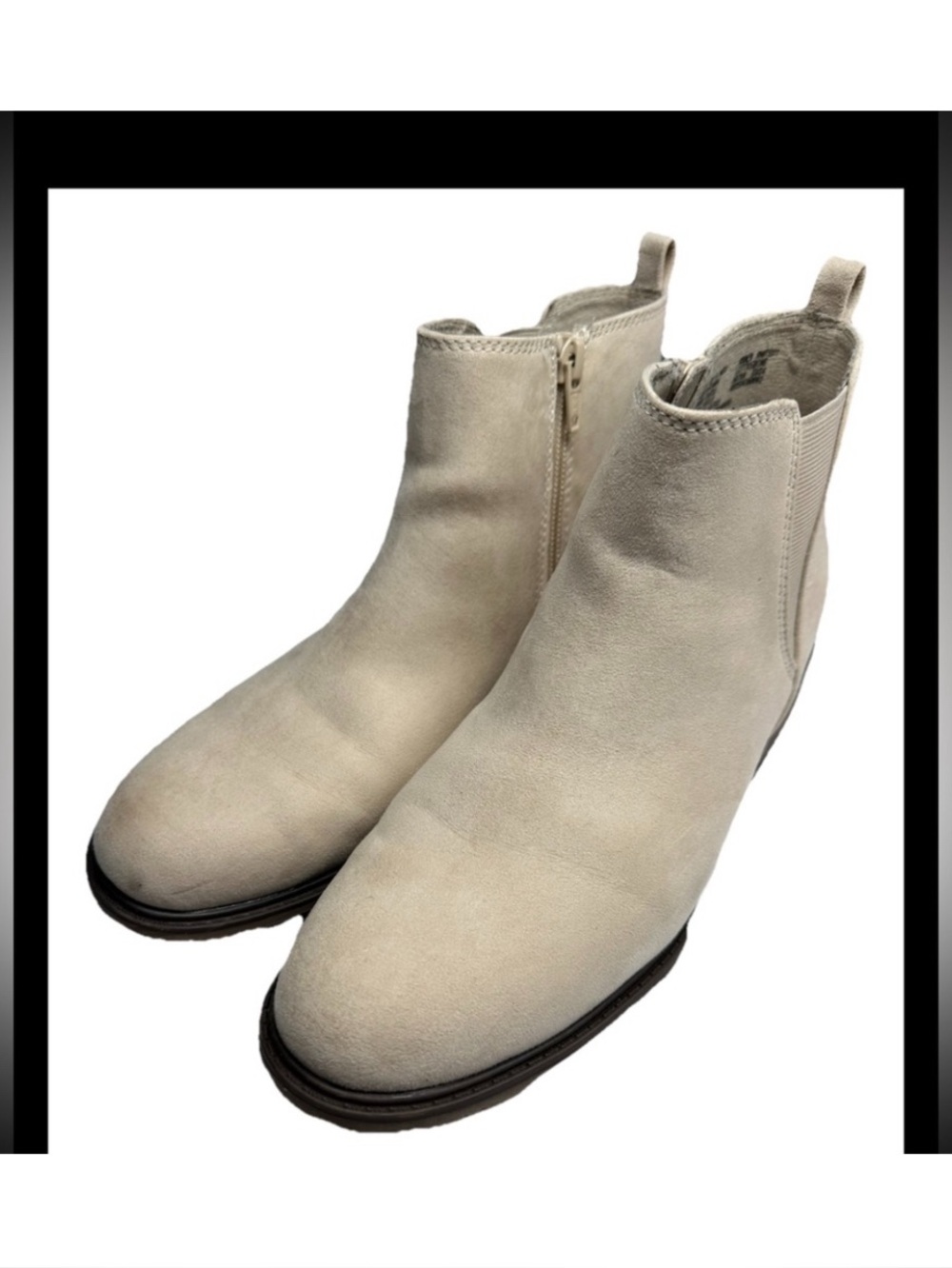 Sonoma Light Cream Suede Ankle Booties